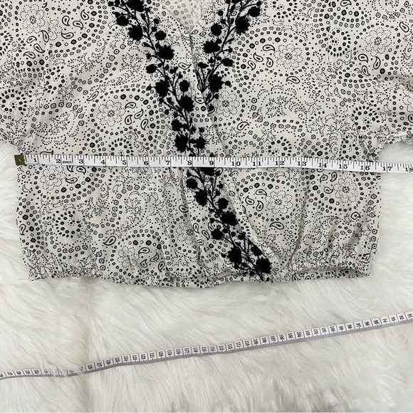 American Eagle Faux Wrap Top With Bell Sleeves, Size Medium - Picture 6 of 10